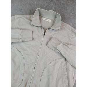 Buck Mason Jacket Mens M Washed Gray Cotton Zip Brushed Loopback Deck Sweater